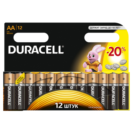 Duracell 81545412 Алкалиновая батарейка типа AA / LR6 / MN 1500" LR6-12BL BASIC NEW C0037388