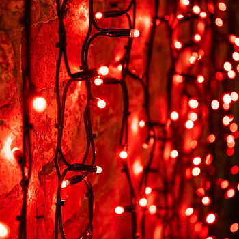 NEON-NIGHT Гирлянда "Светодиодный Дождь" 2х1,5м, постоянное свечение, черный провод "КАУЧУК", 230 В, диоды КРАСНЫЕ, 360 LED 237-122