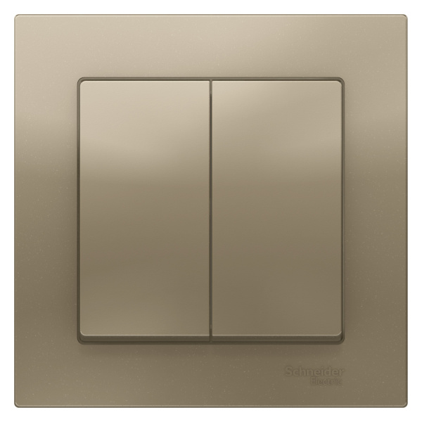 Купить Systeme Electric AtlasDesign Шампань Выключатель 2-клавишный сх.5, 10АХ, в сборе