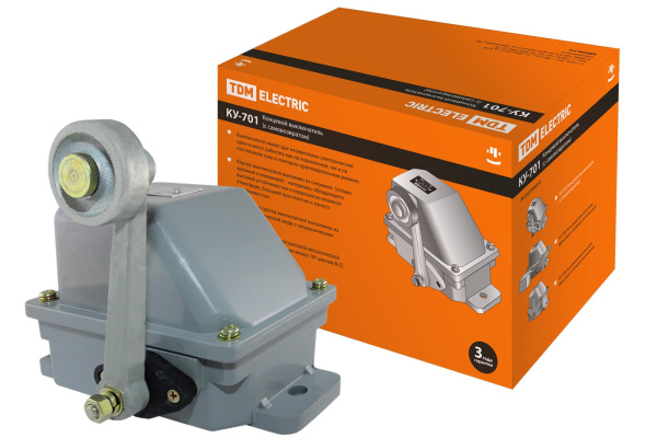 TDM Концевой выключатель КУ-701 У1 с самовозвратом 10А 380В IP44 SQ0732-0019