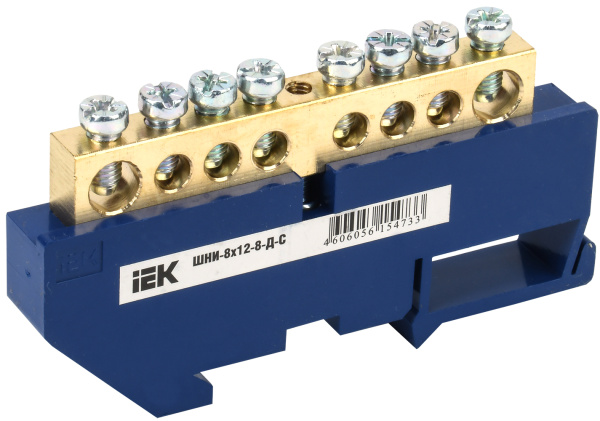 IEK Шина N ноль на DIN-изол ШНИ-8х12-8-Д-С