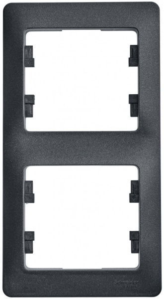 Systeme Electric Glossa Антрацит Рамка 2-ая, вертикальная