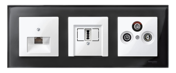 Купить SE Merten SM M-Elegance Стекло Черное кальцит Рамка 3-ая MTN404303