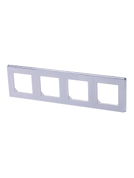 ABB EPJ Levit белый / дымчатый чёрный Рамка 4 поста 2CHH015040A6062