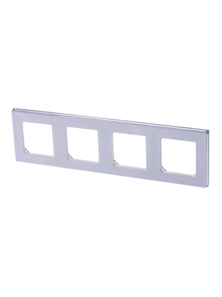 ABB EPJ Levit белый / дымчатый чёрный Рамка 4 поста 2CHH015040A6062