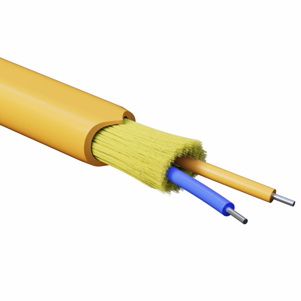 DKC Кабель волоконно-оптический, распределительный, арамидные упрочняющие нити, для внутренней прокладки, нг(А)-HF, 2 ОВ, категория OM2 (G.651.1) плот