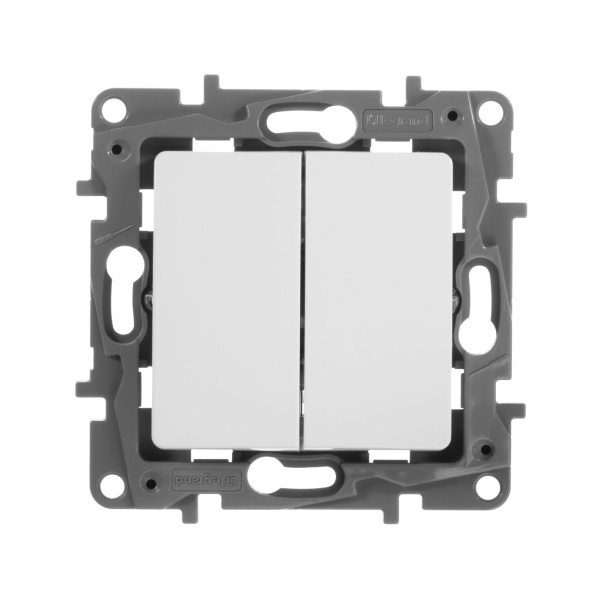 Купить Legrand Etika Белый Выключатель 2-х клавишный, 10А 672202