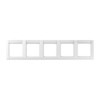 JUNG Рамка 5-кратная с полем для надписи для горизонтальной установки белая AS5850NAWW