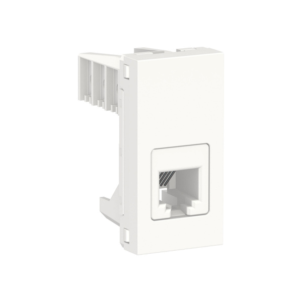 SE Unica Modular Бел Розетка телефонная, RJ12, одиночная 1 модуль NU349118