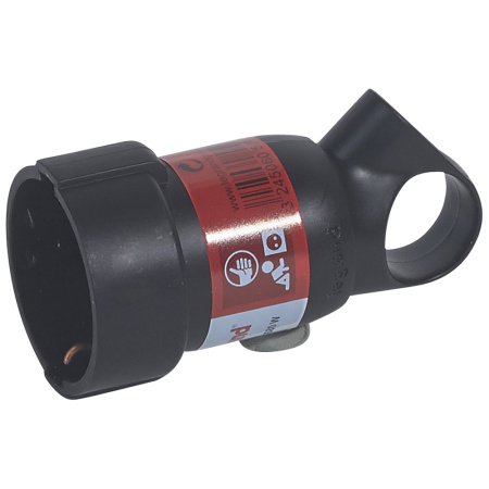 Купить Legrand Элиум Черный Вилка 2Р+Е, 16А, IP44, кабель мах 3х2.5, резина 050196