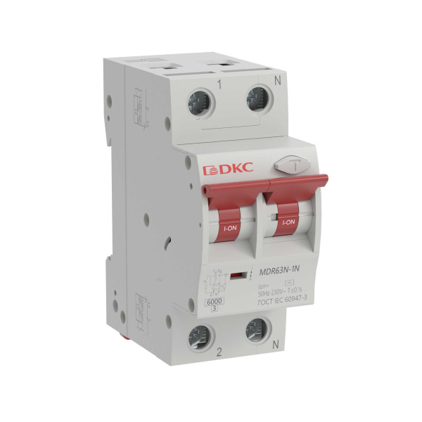 DKC YON max Автоматический выключатель дифференциального тока АВДТ MDR63N 1P+N 40A C 100mA 6kA тип A MDR63N-1N3C40-A