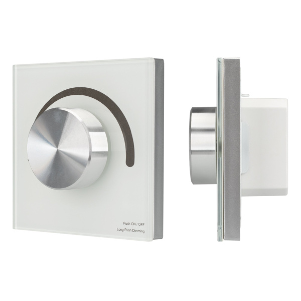 Arlight Панель SMART-P98-DIM-G-IN White (230V, 1.5A, 0/1-10V, Rotary, 2.4G) (Стекло) 028432