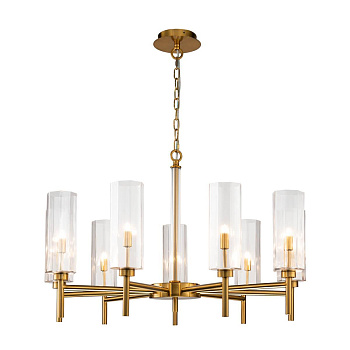 Favourite 2648-9P подвесная люстра Каркас цвета латунь, плафоны из прозрачного стекла