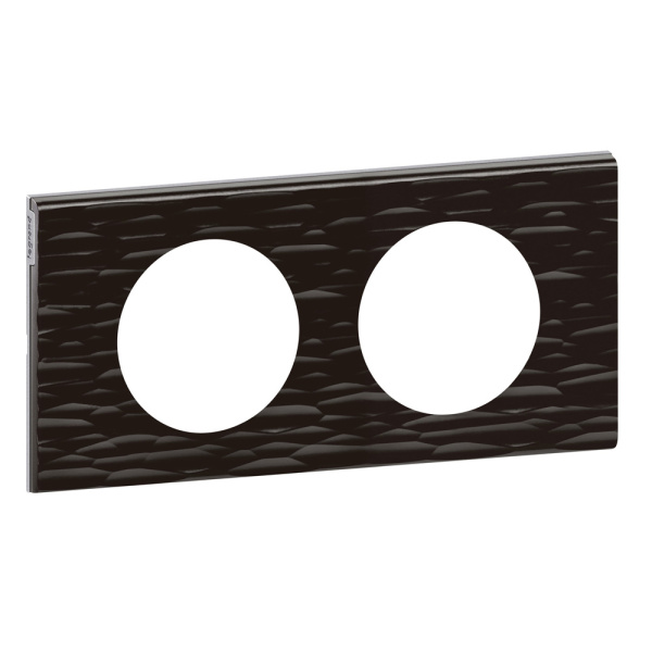 Купить Legrand Celiane2 Corian Черный рифленый Рамка 2-я (2+2 мод) 069022