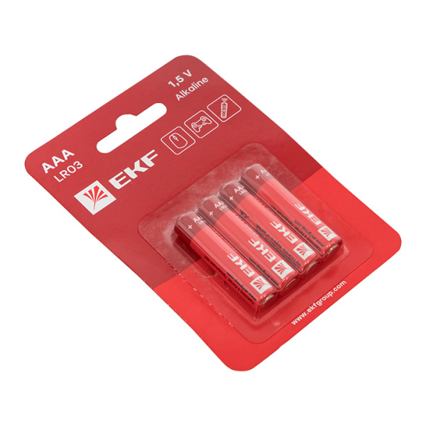 Купить EKF PROxima Алкалиновая батарейка типа ААА(LR03) блистер 4шт.