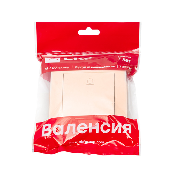 Купить EKF PROxima Валенсия кнопка звонка 10А кремовая