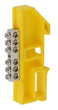 ЭРА NO-222-90-1 Желтый Шина PE "Земля" на на DIN-изол ШНИ-6х9-6 никелированная Д