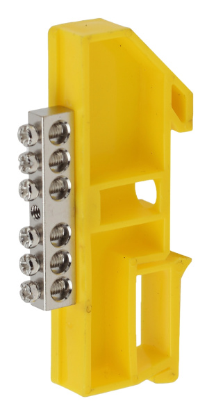 ЭРА NO-222-90-1 Желтый Шина PE "Земля" на на DIN-изол ШНИ-6х9-6 никелированная Д