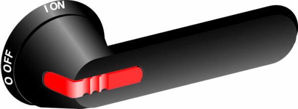 ABB OHB275J12E-RUH Ручка (черная) с симв. на русском для управления через дверь рубильниками типа OE 1SCA100256R1001