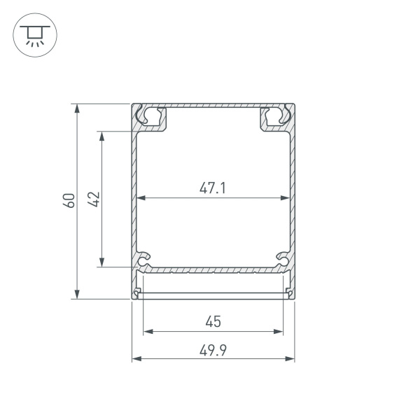 Купить Arlight Профиль BOX60-ONTOP-2000 ANOD (Алюминий) 017358