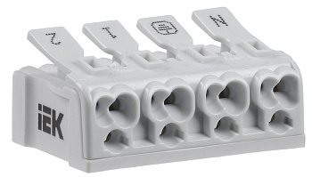 IEK Клемма пружинная соединительная КСП4-2L+N+PE