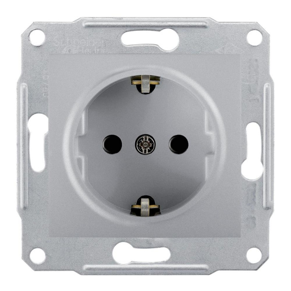 Купить SE Sedna Алюминий Розетка 1-я с/з SDN3000560