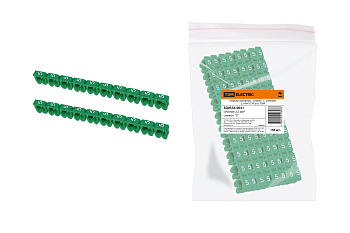 TDM Маркер наборный - символ "5" зеленый 2,5 мм2 (150 шт.) SQ0534-0021