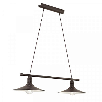 Eglo 49457 Подвес STOCKBURY, 2x60W (E27), L800, сталь, коричневый состаренный, бежевый