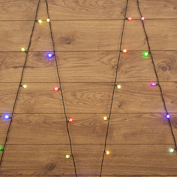 NEON-NIGHT Гирлянда "Шарики" Ø15мм 5м, темно-зеленый ПВХ, 30 диодов, цвет RGB 303-539