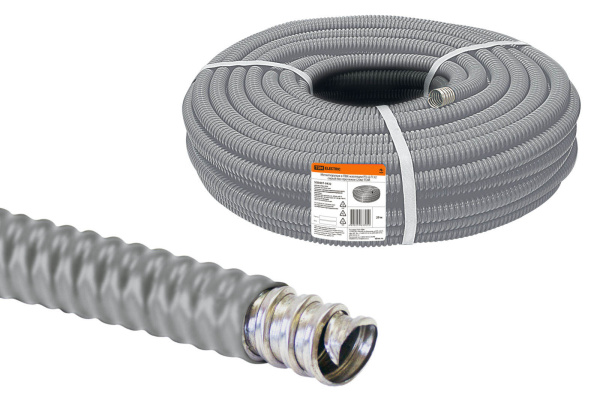 TDM Металлорукав в ПВХ-изоляции РЗ-Ц-П 32 серый без протяжки (20м) SQ0407-0432