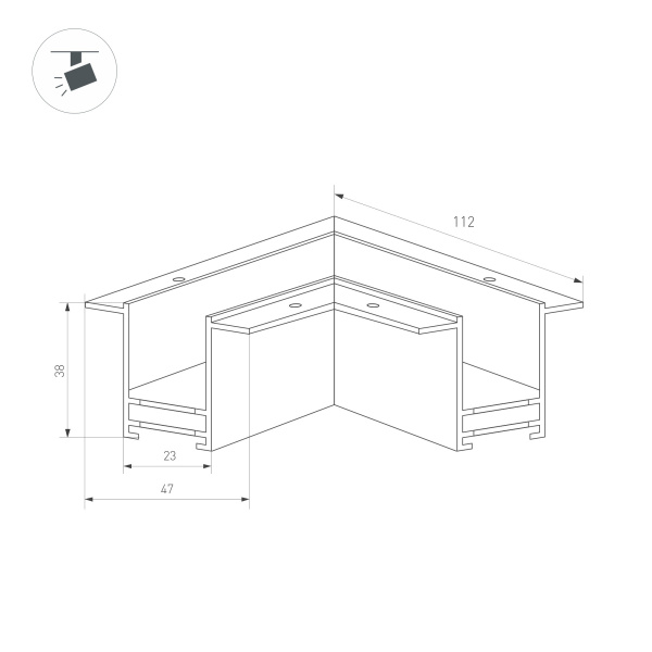 Купить Arlight Коннектор угловой MAG-CON-2538-F-L90 (BK) (IP20 Металл, 3 года) 033246