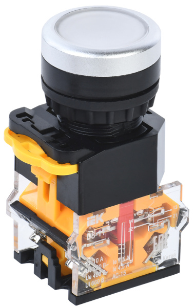 IEK Кнопка D8-11 d=22мм 1з+1р белая