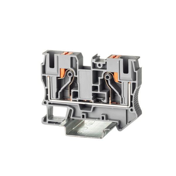 DKC Nuputuk Клемма проходная, зажим push-in, 2 точки подключения, 10 кв.мм, серая