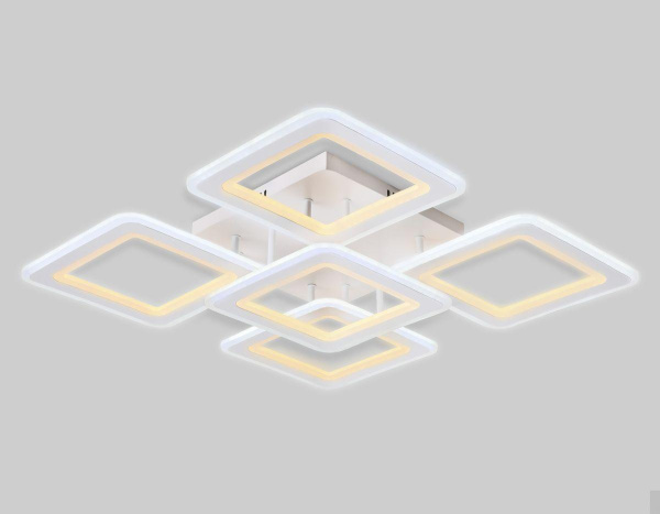 Купить Ambrella Потолочный светодиодный светильник с пультом FA866/4+1 WH белый 218W 3000K-6400K 820*820*120 (ПДУ РАДИО 2.4G)