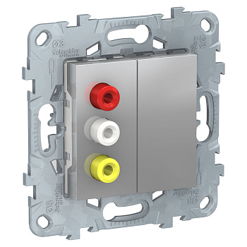 SE Unica New Алюминий Розетка 3 RCA NU543130