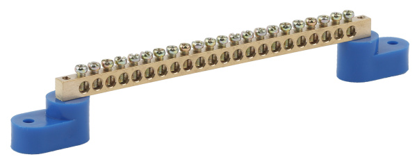 ЭРА NO-222-63 Синий Шина N "ноль" на двух угловых изол ШНИ-6х9-22-У2