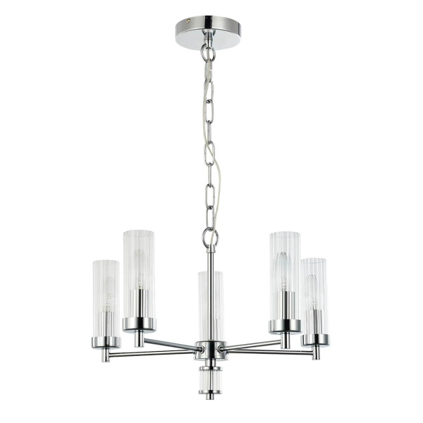 Купить Favourite 2672-5P подвесная люстра Каркас цвета хром, плафоны из прозрачного стекла