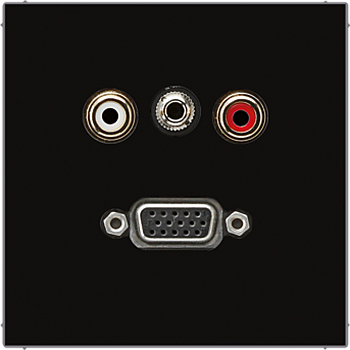JUNG 2x Cinch Audio (RCA) / Stereo разъем (TRS 3.5 mm) / VGA, чёрный MALS1072SW