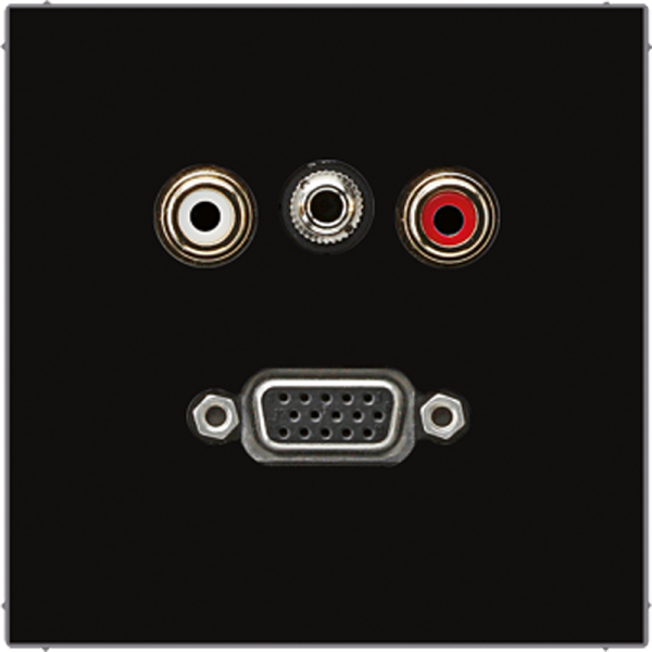 JUNG 2x Cinch Audio (RCA) / Stereo разъем (TRS 3.5 mm) / VGA, чёрный MALS1072SW