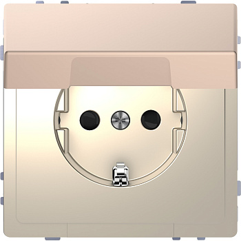 SE Merten D-Life Шампань Розетка 16А с/з и крышкой IP20 MTN2310-6051