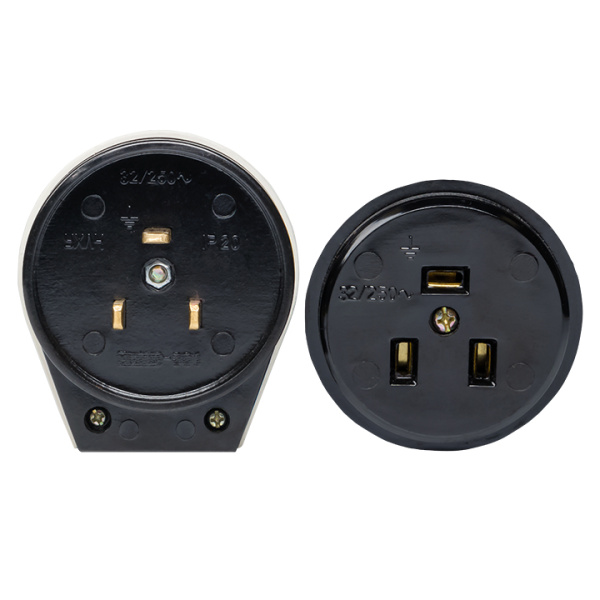 Купить EKF PROxima Разъем РШ-ВШ 32А 250В 2P+PE (ОУ) карболитовый черный