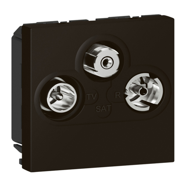 Купить Legrand Mosaic Матовая черная Розетка TV/R/SAT, программа, 2 модуля 079186L
