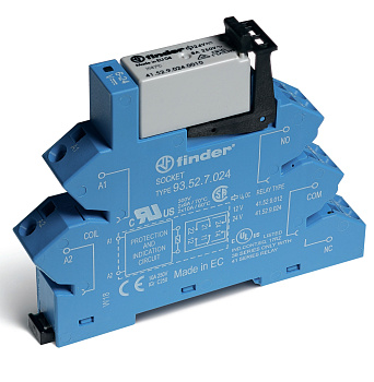 Finder Интерфейсный модуль (сборка 41.52.9.110.0010 + 93.52.8.230), электромеханическое реле; 2CO 8A; контакты AgNi; питание 230-240В AC; категория за 386282300060