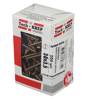 Tech-Krep Саморезы универсальные  30х3,5 мм (200 шт) желтые - коробка с ок. 102234