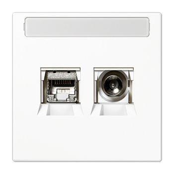 JUNG Smart TV Белый Розетка (Ethernet + TV) с полем для надписи; термопласт MMDLS4521WW