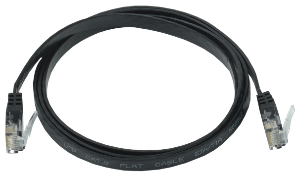 IEK ITK Коммутационный шнур плоский категория6 UTP 5м чёрный PC09-C06U-5M-FL