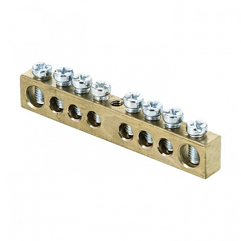 EKF PROxima Шина PEN "ноль-земля" (6х9мм) 8 отверстий латунь крепеж по центру розничный стикер