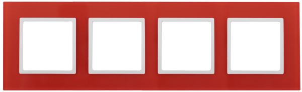 ЭРА 14-5104-23 Elegance Красный/белый Стекло Рамка 4-ая