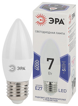 ЭРА LED B35-7W-860-E27 (диод, свеча, 7Вт, хол, E27)