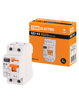 TDM УЗО ВД1-63 2Р 25А 100мА SQ0203-0005